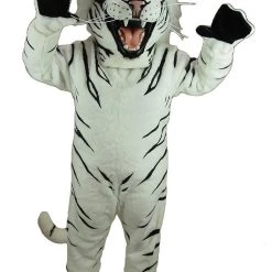 MaskUS White Albino Tiger Mascot Costume