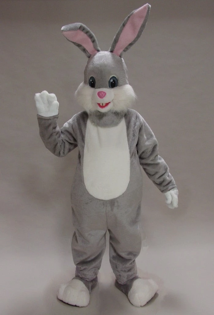 MaskUS Grey Easter Bunny Rabbit Mascot Costume 3 MaskUS Grey Easter Bunny Rabbit Mascot Costume