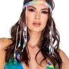Roma Costume Accessories Tie Dye Beaded Headband