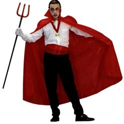 RG Costumes Mens Costumes Full Vampire Cape (Red) 56 Inch